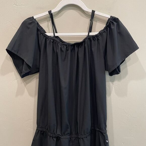 Fabletics Black Off the Shoulder Romper - Size: Small - Picture 4 of 7